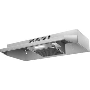 SNDOAS 30 inch Range Hood Ducted/Ductless Convertible Stainless Steel Range Hood Under Cabinet with Rocker Button Control,Vent Hood with LED Light,2 Speed Exhaust Fan,Under Cabinet Hood,Silver