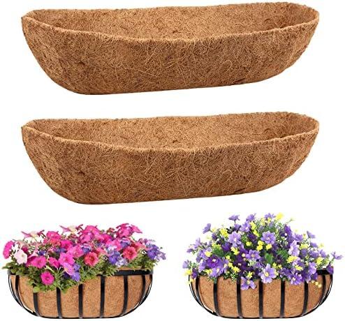 Legigo Pack of 2 Trough Coco Liner for Planters 30 Inch Window Box Liners Coconut Coir Basket Liners, Planter Box Coconut Liner for Window Flower Box Pots, Fence Trough Planter, Wall Planter Basket Legigo Pack of 2 Trough Coco Liner for Planters 30 Inch Window Box Liners Coconut Coir Basket Liners, Planter Box Coconut Liner for Window Flower Box Pots, Fence Trough Planter, Wall Planter Basket