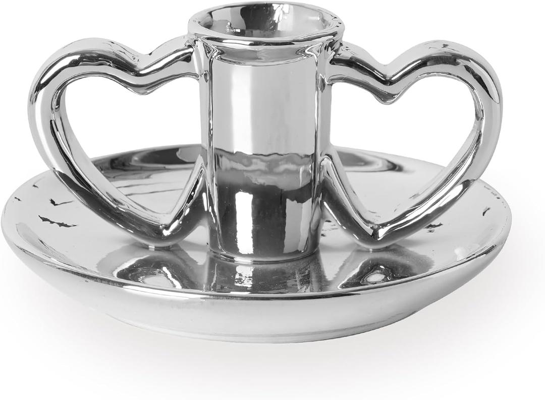 Vintage Candlestick Silver Candle Holder Taper Candle Sticks Holder Decor Table Centerpiece Wedding Festive Christmas Mantel Decoration Or Home Decor