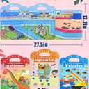 Benresive Reusable Sticker Books for Toddlers, 3 Sets Travel Stickers for Kids, Toddler Sticker Book, Crafts Activities for Toddlers, 3 and Up Birthday Gifts Travel Toys