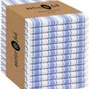 Native Fab Blue Kitchen Dish Towels 16"x26" - Set of 12 - Absorbent Cotton Hand Towels, Restaurant Grade Dish Towels for Quick Drying, Cleaning, Dish Cloths Set with Hanging Loop - Sky Blue