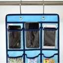 NIMES Hanging Closet Underwear Sock Jewelry Storage Over The Door Classroom Cell Phone Calculator Organizer Clear Pockets (BLUE-12 & 9 POCKETS PACK)