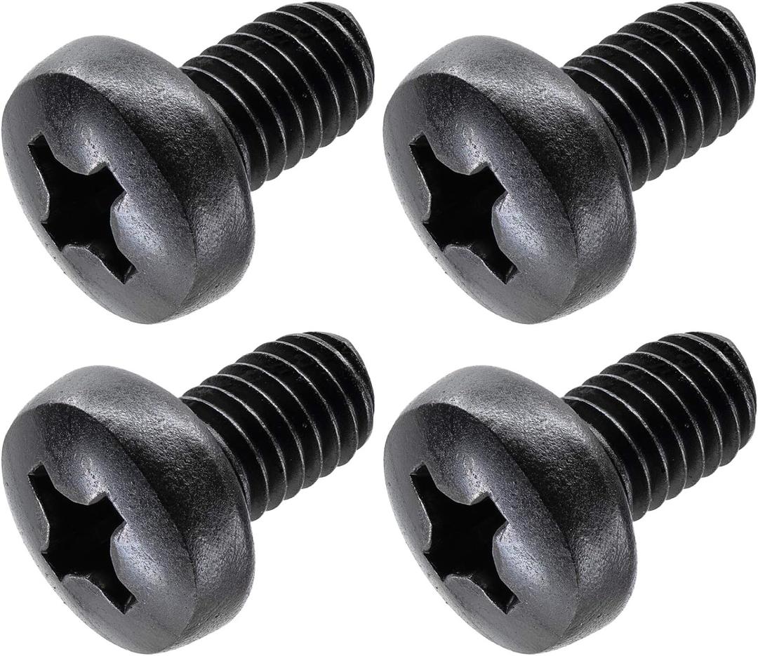 Black License Plate Screws for BMW and Tesla, Phillips Machine Pan Head 18-8, Stainless Steel, M5-0.8 x 6 mm Bolt (Pack of 4)