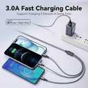 3 in 1 Multiple Charging Cable(2Pack 4Ft), Braided Multi Charger Cord Fast Charging Cable Universal USB Cable with Type C/Micro USB Port for Cell Phones, iPhone 16 15 14 13 Series (3, Black, 4Ft)