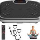 Vibration Plate Exercise Machine, Vibrating Plate Platform for Lymphatic Drainage with 200 Adjustable Speeds, Power Vibration Plate for Weight Loss & Fitness, Supports Weight 450 Lbs (Gray)