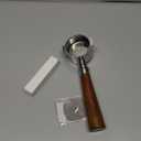 GIWOSK 51mm Bottomless Portafilter 2 Ears Stainless Steel Espresso Portafilter Compatible with Delonghi ECP3420/EC155/BCO430/EC260 with Puck Screen Coffee Needle and Walnut Handle