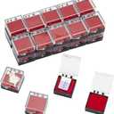 24Pcs Clear Badge Display Box 38mm Plastic Badge Storage Cases Brooch Collection Display Case Mini Jewelry Box Container for Badge Pin Brooch Display (Red)