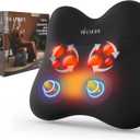 Back Massager with Heat, Cordless Back and Neck Massage for Pain Relief Deep Tissue, 4D Shiatsu and Percussion Massage Pillow, Lower Back Massager for Office,Gifts for Women Men Christmas, Black