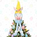 Soulchen 21 Inch Large Easter Bunny Tree Topper Decoration Plush Gnomes with Bunny Ears & Hugged Egg Cute Spring Tree Ornaments for Basket Stuffers Easter Home Decor Party Supplies