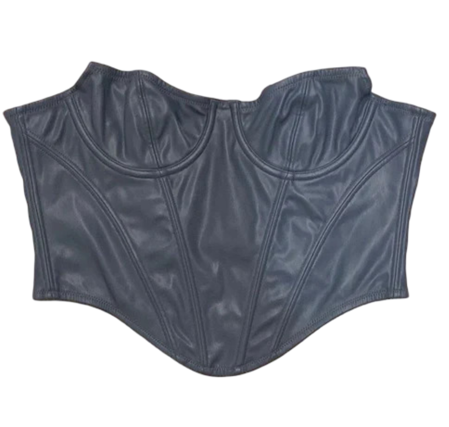 Women's Elegant Strapless Bustier Corset, Blue, M Women's Elegant Strapless Bustier Corset, Blue, M