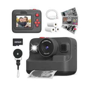 Kids Camera Instant Print, Christmas Birthday Gifts for 3-12 Year Old Boys Girls, 2.4in Screen 1080P Kids Digital Camera Toys for Kids Age 3 4 5 6 7 8 9 10 with 3 Rolls Print Paper 32G Card