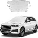 Ziciner Car Windshield Snow Cover, 76'' x 49.6'' Magnetic Front Windshield Cover with 4 Layers Protection, Auto Snow, Ice, Sun, Frost Defense, Universal Winter Exterior Accessories