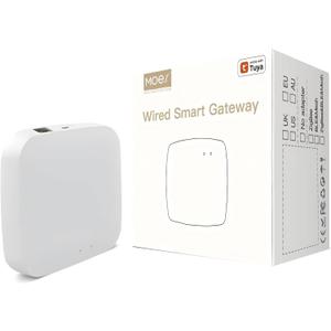 MOES Tuya ZigBee 3.0 Hub/Wired Gateway, WiFi Smart Home Bridge Remote Controller,Work with Tuya ZigBee Smart Device, White (Small)