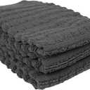 Ritz Royale Collection 100% Combed Terry Cotton, Highly Absorbent, Kitchen Dish Cloth Set, 13-3/4" x 12", 3-Pack, Solid Graphite