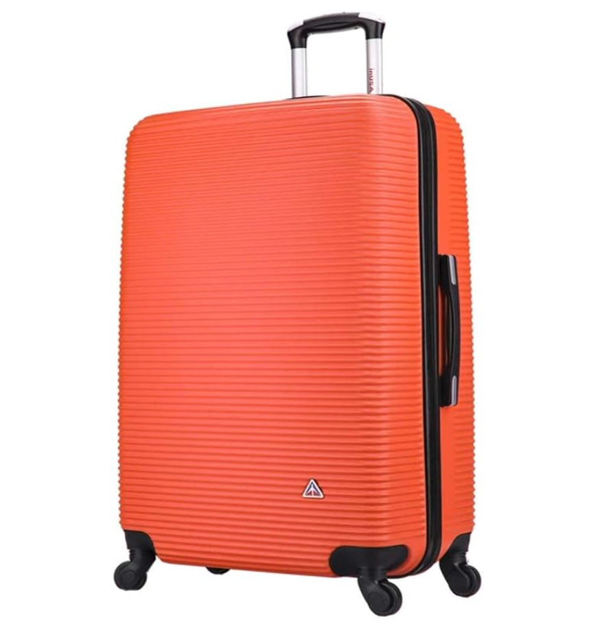 InUSA ROYAL Hardside Spinner Luggage with Ergonomic Handles | Spacious Travel Suitcase with Four Spinner Wheels and Studs | 28 Inch Large Hardside Spinner Luggage | Orange