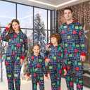 VNVNE Matching Christmas Onesie Pajamas for Women/Men/Couples/Family, Xmas Holiday Long Sleeve One-Piece Adults Pjs Sleepwear (Large)