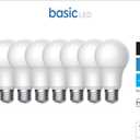 GE Basic Light Bulbs, 60 Watt, Daylight, A19 (8 Pack)