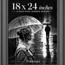 18x24 Poster Frame Black, 2-Inch Wide Border Frame for Wall Decor