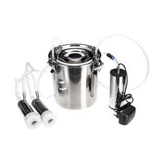 Cow Milking Machine Portable Electric Cow Milker Milking Machine with 2 Teat Cups, Adjustable Vacuum Pump, 5L Milk Container,Jerseys, Nigerian Dwarfs, Nubian Mix (for Cow) (stainless steel)