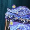 2026 calendar desk calendar Wooden Hand-Crank Monthly Flip Calendar - DIY Assembled Tabletop Art with Classic Oil Painting Masterpieces for Office Decor, Home, Gift