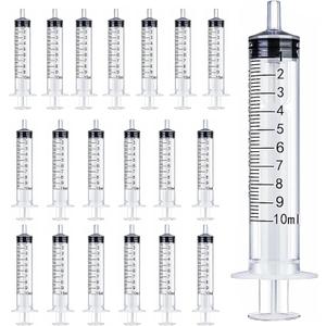 20PCS-10 ml Plastic Syringes, Individually Packge for Scientific Labs Experiment Refilling,Watering,Measuring,lip gloss injection