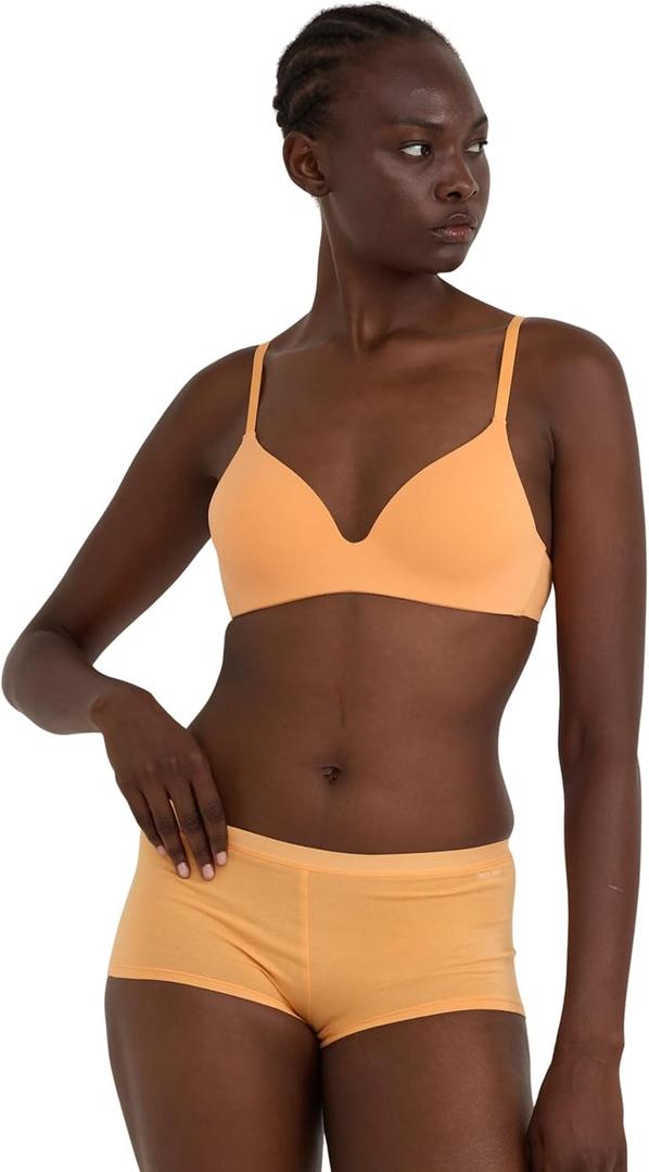 Organic Basics Women's Core Wireless Plunge Bra (Orange, L)