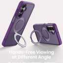 for Samsung Galaxy A16 / A17 / A26 Magnetic Phone Case with Kickstand, Compatible with Mag-Safe, Slim Shockproof Translucent Matte Mag-Stand Cover, Built in Kick Stand, Purple