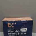 USB Portable Heated Electric Blanket - Cordless Heated Throw Blanket for Outdoor with 3 Heating Levels - Wearable Shawl for Travel,Camping,Bed - Winter Gifts for Women, Grey (Battery Not Included)