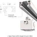 Lighting, H Track 4 feet Single Circuit,120V with 2 Endcaps in White, UL Listed