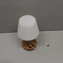 Cordless Touch Table Lamp, 4000mAh Rechargeable Small Desk Lamp with 3 Color Temperatures & Stepless Dimming, Portable LED Bedside Lamp for Bedroom, Living Room, Patio & Camping, Wood Grain