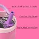 HydroJug Sport - Stainless Steel Tumbler with Straw, Vacuum Insulated, 32oz Leakproof Water Bottle, Ergonomic Design, Reusable, Dishwasher Safe, Rubber Base, Durable for Gym or Outdoors, Pink Sugar