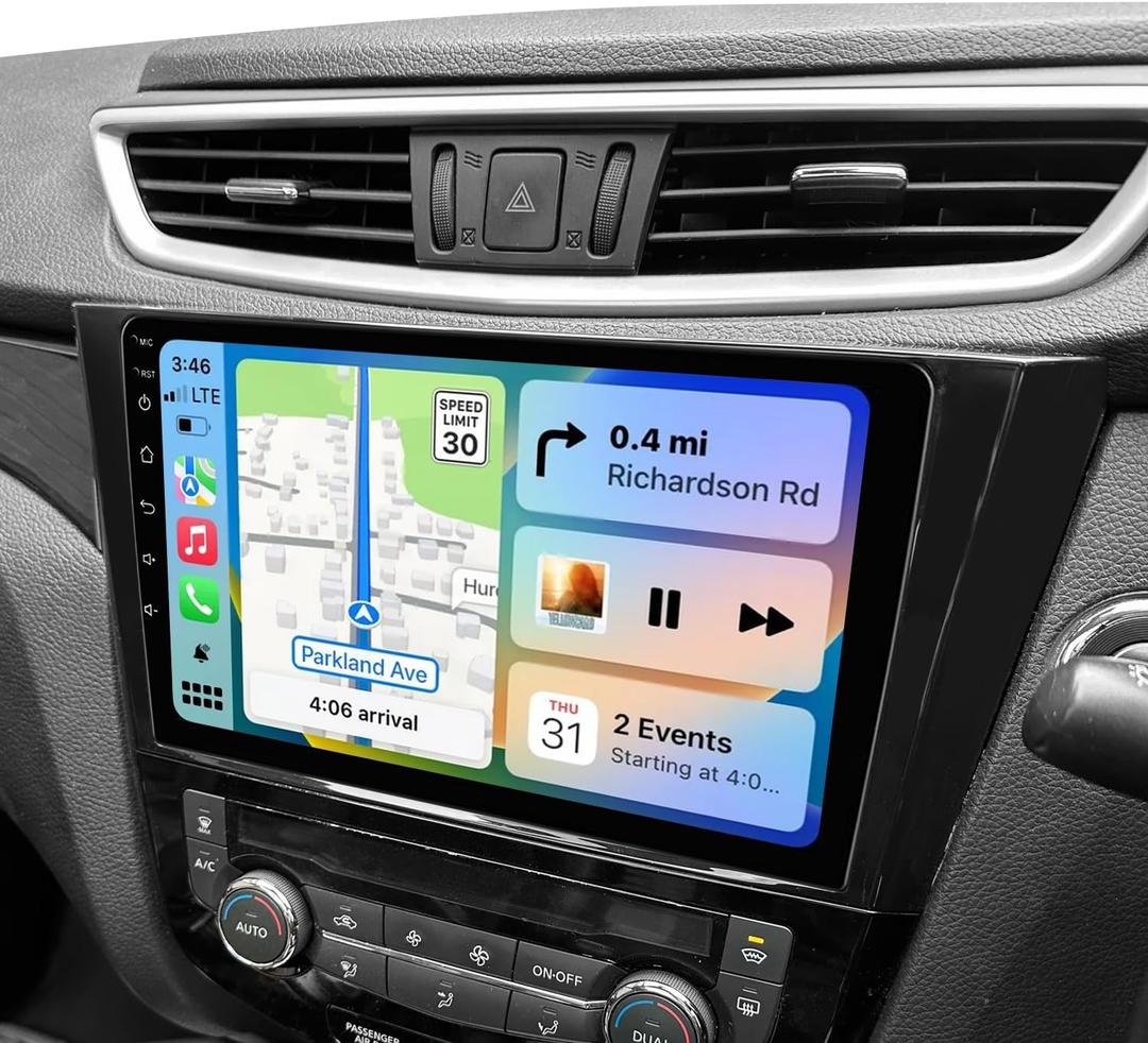 10" Android 13 Car Radio Stereo for Nissan Rogue/X-Trail/Qashqai 2014-2019 | Wireless CarPlay/Android Auto | GPS | Bluetooth | FM | RDS | Backup Camera