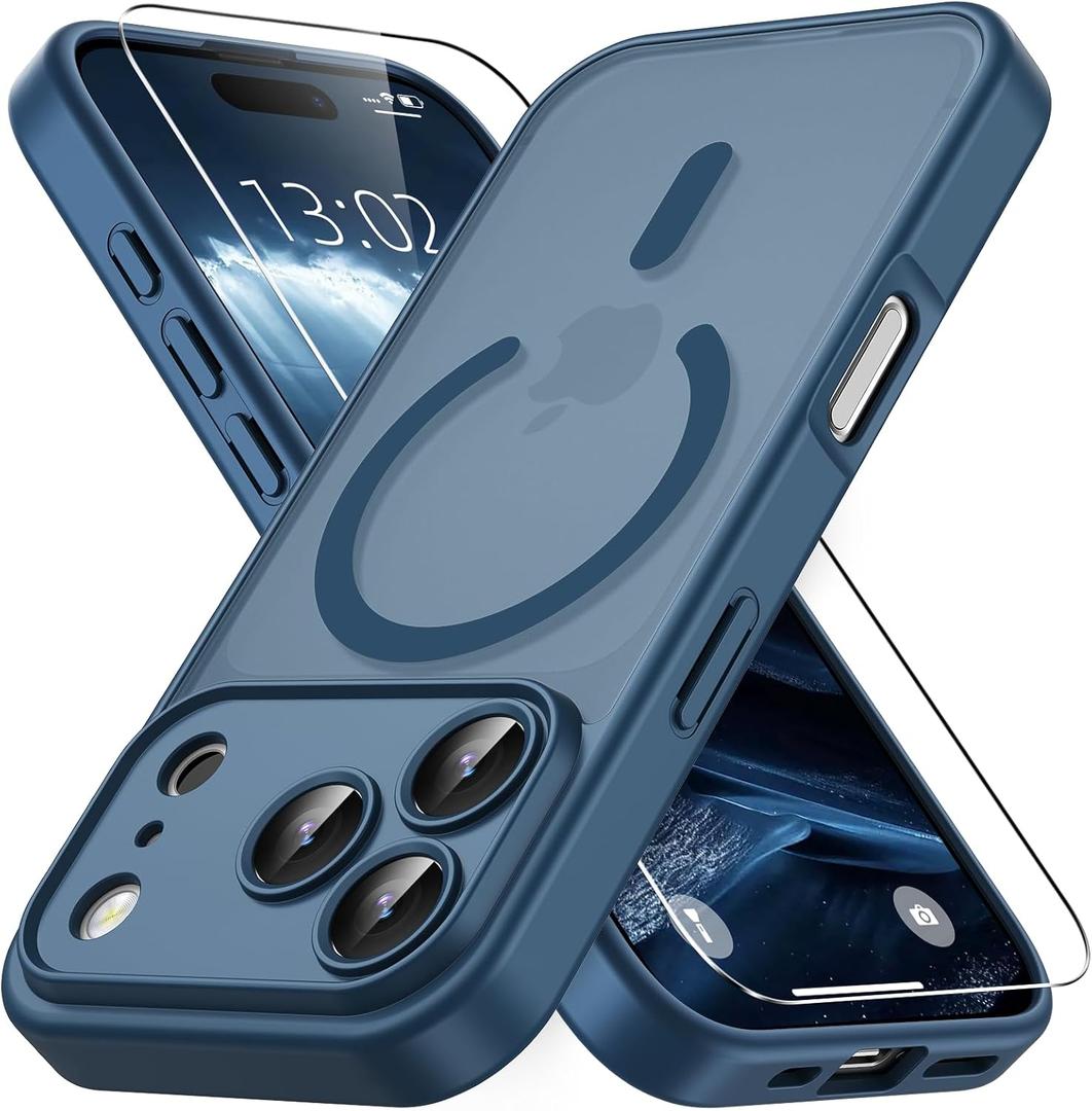 Vansdon for iPhone 17 Pro Max Case, Compatible with MagSafe, Magnetic Translucent Matte Slim Protective Cover with 1 Screen Protector - Military-Grade Drop Protection (Blue)