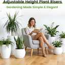 Adjustable Height Plant Risers for Pots Indoor & Outdoor 2 PCS , 12-21" Height, 6/8/10" Base - Iron Rise Plant Fillers Risers for Tall, Square, Round, Tapered Planters
