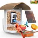 birdsnap PAV-Bird Feeder with Camera,2K HD with 64GB Card, AI Identify Smart Bird House Cam Solar Panel,Live Stream,Motion Detection,Auto Record Video for Backyard Outdoors,Ideal Gift for Bird Lover (Light Brown)