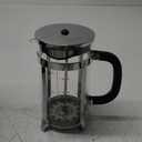 BAYKA 34oz French Press Cold Brew Coffee Maker, Heat and Cold Resistant Thickened Borosilicate Glass Stainless Steel Coffee Press, Iced Coffee Pot Tea Pitcher for Kitchen Travel Camping,1 Liter,Silver