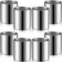 Zopeal 8 Pieces Stainless Steel Whiskey Glass Bulk 6.8 oz Insulated Metal Cups Double Wall Tumbler Whiskey Gifts for Men Husband Father Lover