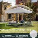 Shades 10x10 Pop Up Canopy, Heavy Duty Beach Tent with Carrying Bag for Easy Moving, Sun Shelter for Parties, Events, Camping, Outdoor Gazebo with 420D PU Coated Waterproof White Fabric