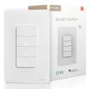 MOES Smart 4 Gang Light Switches, 2.4GHz Wi-Fi Single Pole Switch, Netural Wire Required, Inteligente Switch Combo Compatible with Alexa Google Assistant, Remote Control