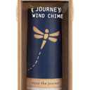 DEMDACO Inspired Enjoy The Journey Blue and Tan 7 x 3 Inch Stoneware Wind Chime, Everyday Indoor Outdoor Garden Decor