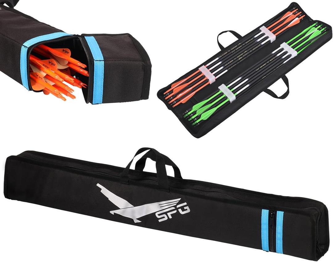 Archery Arrow Case - 33"" Portable Soft Compact Arrow Box, Durable Lightweight Arrow Storage Quiver, Outdoor Hunting & Target Shooting Bag, Black
