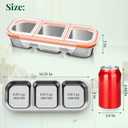 QCQHDU Snack Containers, Reusable Stainless Steel 3 Compartment Condiment Metal Bento Lunch Box with Lids, Divided Snack Food Storage Lunchable Containers for Home, Work, Travel, Camping, 3 Pack