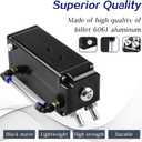 RULLINE Oil Catch Can Square Shape Aluminum Reservoir with Breather Filter 500ML Black