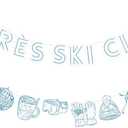 Epakh 2 Pcs Apres Ski Party Decorations Blue Banner Flag Accessories 98.4 Inches for Winter Apres Ski Club Themed Bridal Shower Bachelorette Party Decor