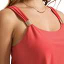 SUUKSESS Women Ruffle High Waisted Tankini Swimsuit Tummy Control Bathing Suit (L)