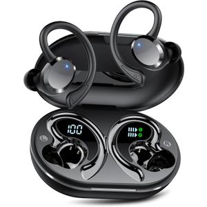 Wireless Earbuds, 2026 Bluetooth 5.4 Headphones HiFi Stereo, Bluetooth Earbuds with ENC Noise Cancelling Mic, IP7 Waterproof in Ear Earphones, 68H Dual LED Display Ear buds for Workout Sports