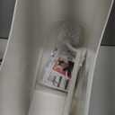 Bathroom Trash Can with Lid, 14 Liter/ 3.7 Gallon Bathroom Trash Can and Toilet Brush Set for Restroom, Bedroom, Living Room, Office, White Lid