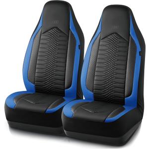 Skechers Memory Foam Car Seat Covers, Leather High Back Seat Covers Quilting Design,Waterproof Sports Car Seat Covers Front Seats,Airbag Compatible, Universal Fit for Most Cars, SUVs,Trucks,Blue