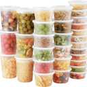 AOZITA 48 Sets Plastic Deli Containers With Lids, 8 oz 16oz 32oz Variety pack, Airtight Food Storage Containers, Freezer/Dishwasher/Microwave Safe, Soup Containers For Takeout Food Storage