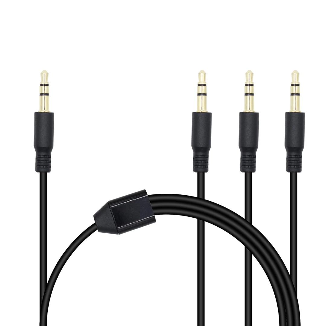 3.5mm Headphone Splitter 1 to 3-Ways 3.5mm (1/8") TRS 3-Pole Gold Plated Male to 3-Male Stereo Jack Splitter Audio Cable for Computer, Speakers, Mp3, Earphone(0.5M/1.6FT)